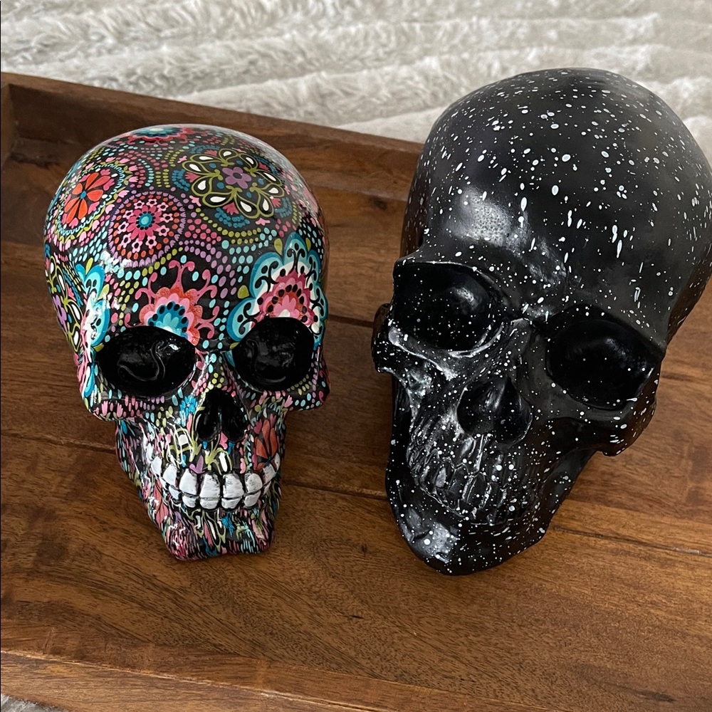Colorful and Black Skull Decor Set
